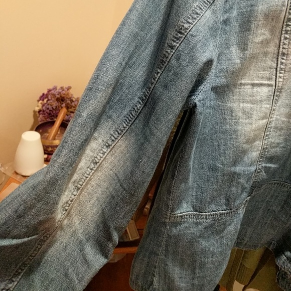 Live a little open biker denim jacket - Picture 4 of 4